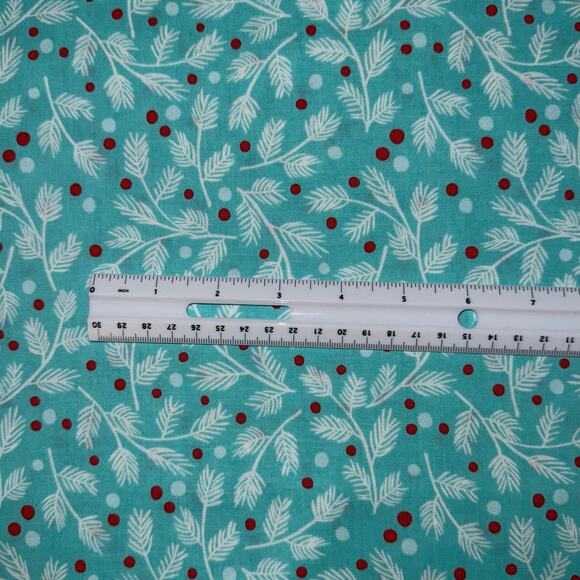 Winter Christmas Furry and Bright in Teal by Andover Fabrics - 1 Yard - Picture 7 of 7